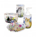 Аксессуары для ванной из керамики с цветочным рисунком (декором)