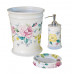 Аксессуары для ванной из керамики с цветочным рисунком (декором)