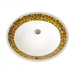 Decorated Bathroom раковина встраиваемая с леопардовым рисунком и тонкой золотой полоской
