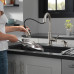 Abbott Delta кухонный смеситель ретро с выдвижным душем матовая сталь на 1 или 3 отверстия, премиум уровня, с дозатором мыла В НАЛИЧИИ