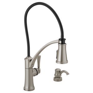 Foundry полупрофессиональный смеситель для кухни в нео классическом стиле с выдвижным душем матовый хром в наличии