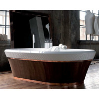 GEORGE Falper ванна овальная дизайнерская отдельно стоящая 180х110 с внешними панелями лак, дерево или кожа