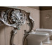 Gondola GAIA консоль 140 см для ванной в стиле барокко, из массива дерева, светло коричневый матовый окрас + серебро
