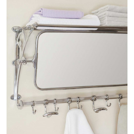 Wallace Gentry Home полочка для полотенец с зеркалом и крючками для одежды, классика, хром, золото, никель