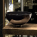 Chelo Glass Design сферическая высокая хрустальная раковина прозрачная (или из черного хрусталя) 34 см, H.17см