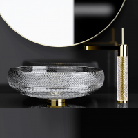 Glo Ball Crystal Ramada Glass Design круглая накладная хрустальная раковина 44 см.