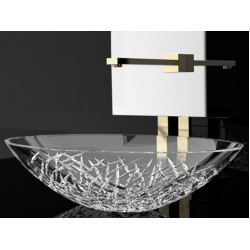 Ice Oval Glass Design овальная накладная раковина из хрусталя 51х34см