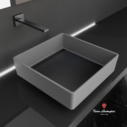 Tonino Lamborghini Glass Design дизайнерская раковина накладная CARBON