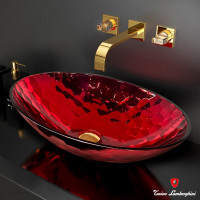 Tonino Lamborghini Glass Design дизайнерская раковина из цветного хрусталя ALLURE