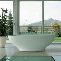 GENESIS GLOBO ванна напольная овальная 180х84 h60 см, белая глянцевая или матовая