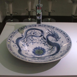 Kohler Imperial Blue раковина круглая с рисунком китайский синий дракон