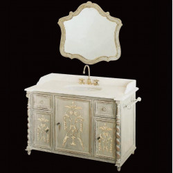 8432/PD Linea Rinascimento мебель для ванной в отделке Policromo (полихром) и декором Bianco Cristallino