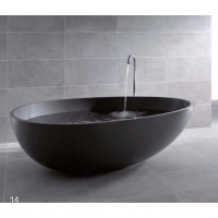 VOV Mastella ванна капля черная матовая 170х120 см, отдельностоящая 