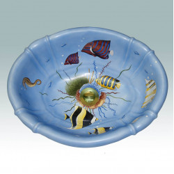 Aquarium раковина с рисунком аквариум, рыбы, дельфины, марлин Atlantis Porcelain Art