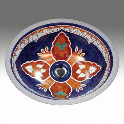 Talavera раковина с мексиканским рисунком Atlantis Porcelain Art