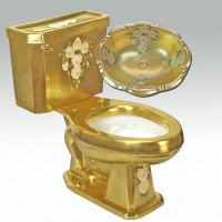 AP-3002 Roses D' Gold Decorated Toilets унитаз Atlantis Porcelain Art
