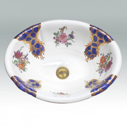 Dresden Flowers раковина из фарфора для ванной с цветочным декором Atlantis Porcelain Art