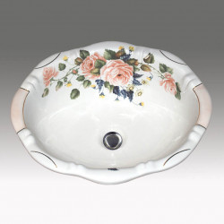 Bella Rose раковина для ванной с рисунком розы Atlantis Porcelain Art
