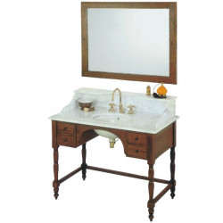 art. 4352 Linea Toscana & Ottocento Мебель для ванной из дерева в отделке LS с зеркалом и мраморной столешницейbianco Carrara с полками