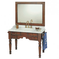 art. 4353 Linea Toscana & Ottocento Мебель для ванной из дерева в отделке LS с зеркалом и мраморной столешницейbianco Carrara