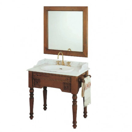 Linea Toscana & Ottocento Мебель для ванной из дерева в отделке LS, зеркало и мраморная столешница biancoCarrara