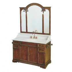 art. 4462 Linea Toscana & Ottocento Мебель для ванной в отделке LS с зеркалом и мраморной столешницей bianco Carrara и полками