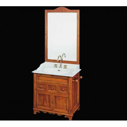 art. 4489 Linea Toscana & Ottocento Мебель для ванной из дерева в отделке LS с зеркалом и мраморной столешницей bianco Carrara