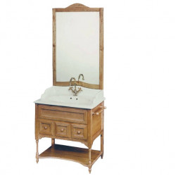 art. 4492 Linea Toscana & Ottocento Мебель для ванной из дерева в отделке LS на выточенных ножках, зеркало и столешница-раковина из фарфора