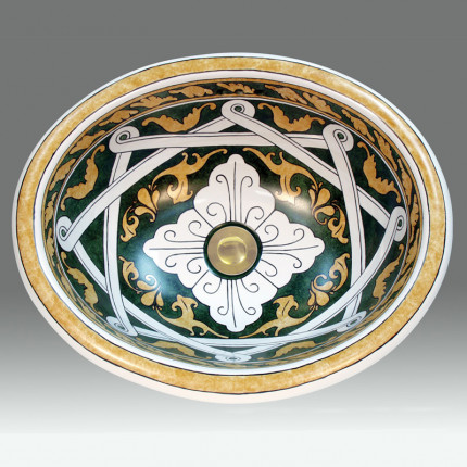 AP-1505 San Marcos раковина с  "плиточным" орнаментом Atlantis Porcelain Art