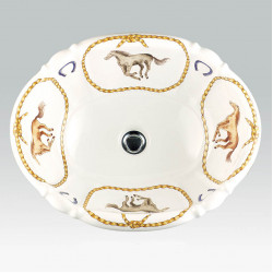 Round Up раковина с рисунком лошади Atlantis Porcelain Art