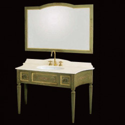 Linea Rinascimento Bianchini Capponi консольная мебель для ванной из дерева в отделке Policromo (полихром) с декором Bianco Cristallino