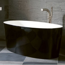 Ios Victoria+Albert ванна свободностоящая из минерального литья овальная 150х80 черно-белая