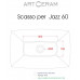 Jazz ArtCeram раковина трапециевидной формы накладная 60х40 прямоугольная, нео классика