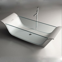 Chaise Longue Moma Design ванна отдельностоящая из Corian и стекла 195х75 и 195х90 см