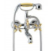 Antea Newform классический смеситель для ванны настенный с душевым гарнитуром, хром, золото, хром-золото, матовый хром