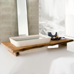 DUO Neutra ванна из натурального камня со столешницей массива дерева
