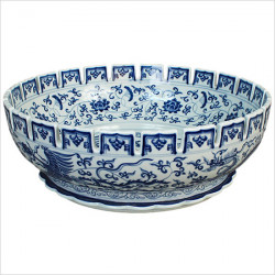 MING DYNASTY Linkasink раковина круглая с китайским синим декором