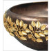 Metal Leaves Linkasink Linkasink раковина накладная круглая из фарфора декорированная металлическими листочками из ювелирного сплава
