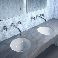 CANOVA ROYAL Catalano раковина под столешницу круглая 40х40 см с переливом, вырез под раковину 33х33 см