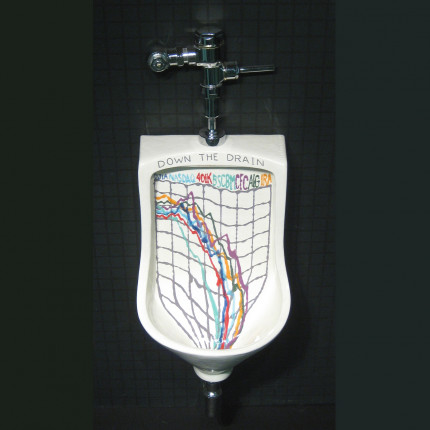 Down the Drain Urinal писсуар с рисунком сливайте (продавайте) все активы
