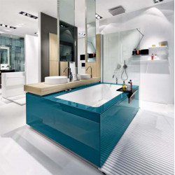 My Style Makro ванна из акрила прямоугольная встроенная в подиум с полками 190х115 или 190х130 см с внешними панелями из стекла