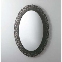 Paestum Globo зеркало в металлической раме 95х71 см овальное с классическим резным орнаментом, отделка состаренный металл