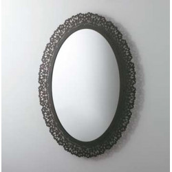 Paestum Globo зеркало в металлической раме 95х71 см овальное с классическим резным орнаментом, отделка состаренный металл