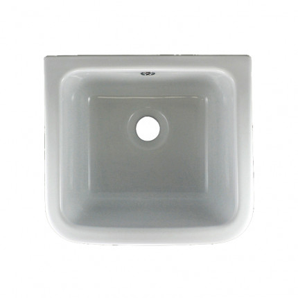 Hatria раковина хозяйственная керамическая 38х42 см h24, с переливом, белая