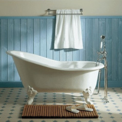 MARIE LOUISE HERBEAU ванна из чугуна с высокой спинкой 154/170 см на лапах белая и/или с декором