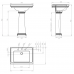 Astoria Deco Imperial Bathrooms ретро 640x485 или 520х415 мм раковина с пьедесталом 1 или 3 отв, черная В НАЛИЧИИ