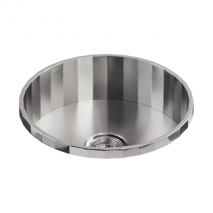 Brinx Kohler круглая стальная мойка барная 48см на столешницу с выступающим бортиком K-3674 Brinx Kohler круглая стальная мойка барная 48см на столешницу с выступающим бортиком K-3674
