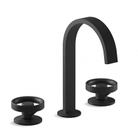Components Kohler смеситель лофт для раковины черный на 3 отверстия с высоким плоским изливом В НАЛИЧИИ