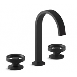 Components Kohler смеситель лофт для раковины черный на 3 отверстия с высоким плоским изливом В НАЛИЧИИ