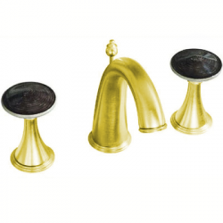 Finial Art Kohler смеситель для раковины на 3 отверстия полированное золото, ручки с декором Serpentine Bronze В НАЛИЧИИ